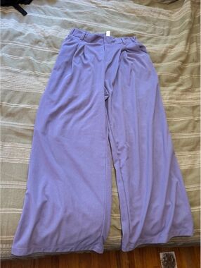 Halara Lilac Wide Leg stretchy Trousers Work Pants Size Large
